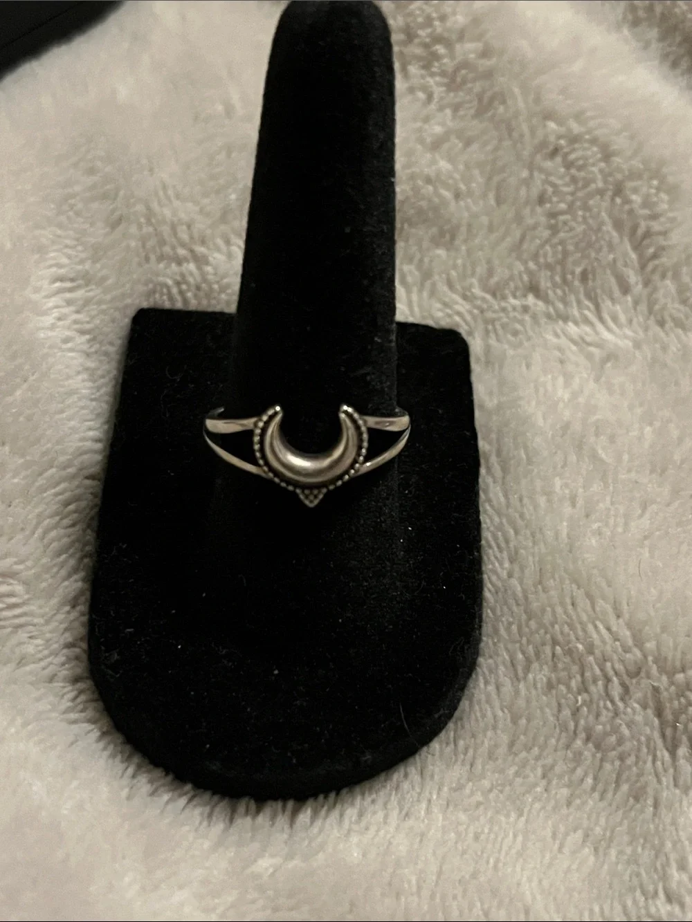 Sterling Silver Crescent Moon Ring - Women Jewelry